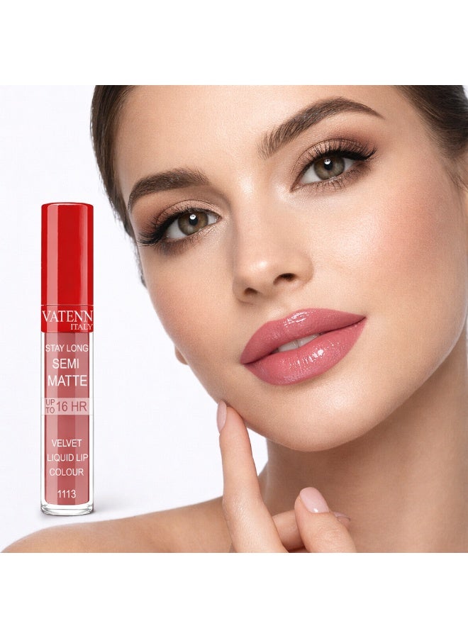 فاتن إيطاليا Stay Long Semi Matte Velvet Liquid lip color 1113 - Image 2